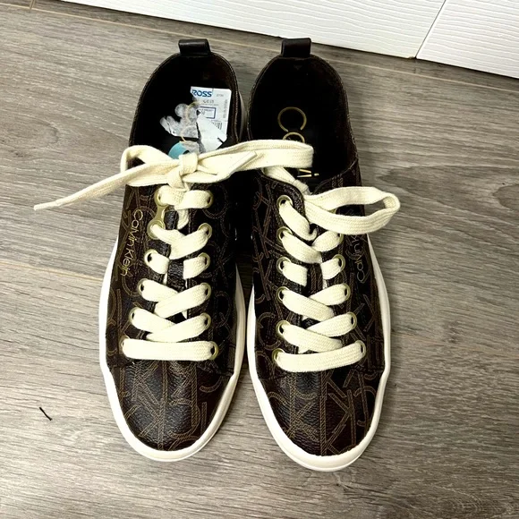 CALVIN KLEIN brown logo sneakers - Picture 2 of 6